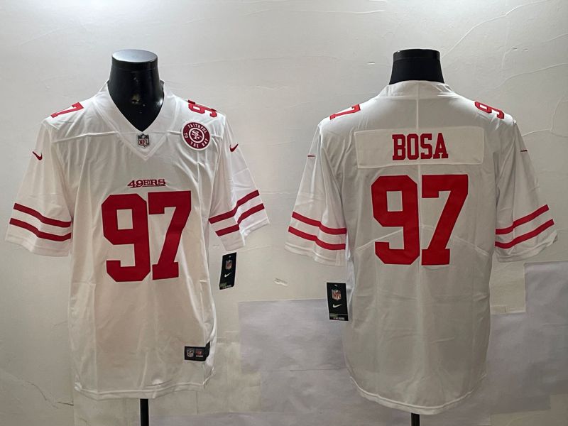 Men San Francisco 49ers #97 Bosa White Second generation 2024 Nike Limited NFL Jersey style 4